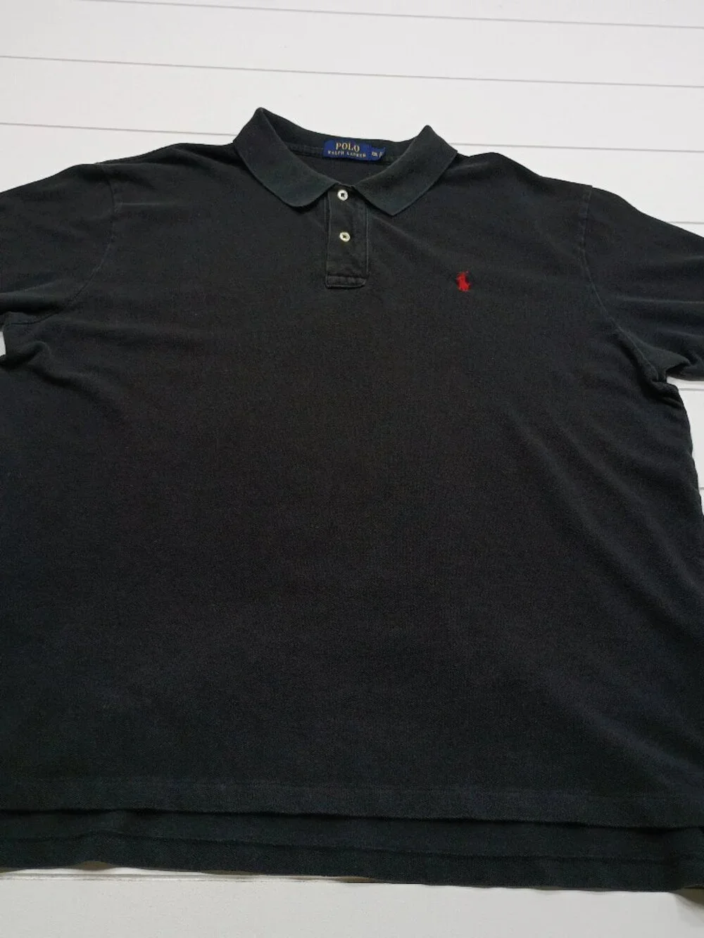 Polo Ralph Lauren Black Polo Shirt XXL Red Pony Cotton Classic Preppy Casual